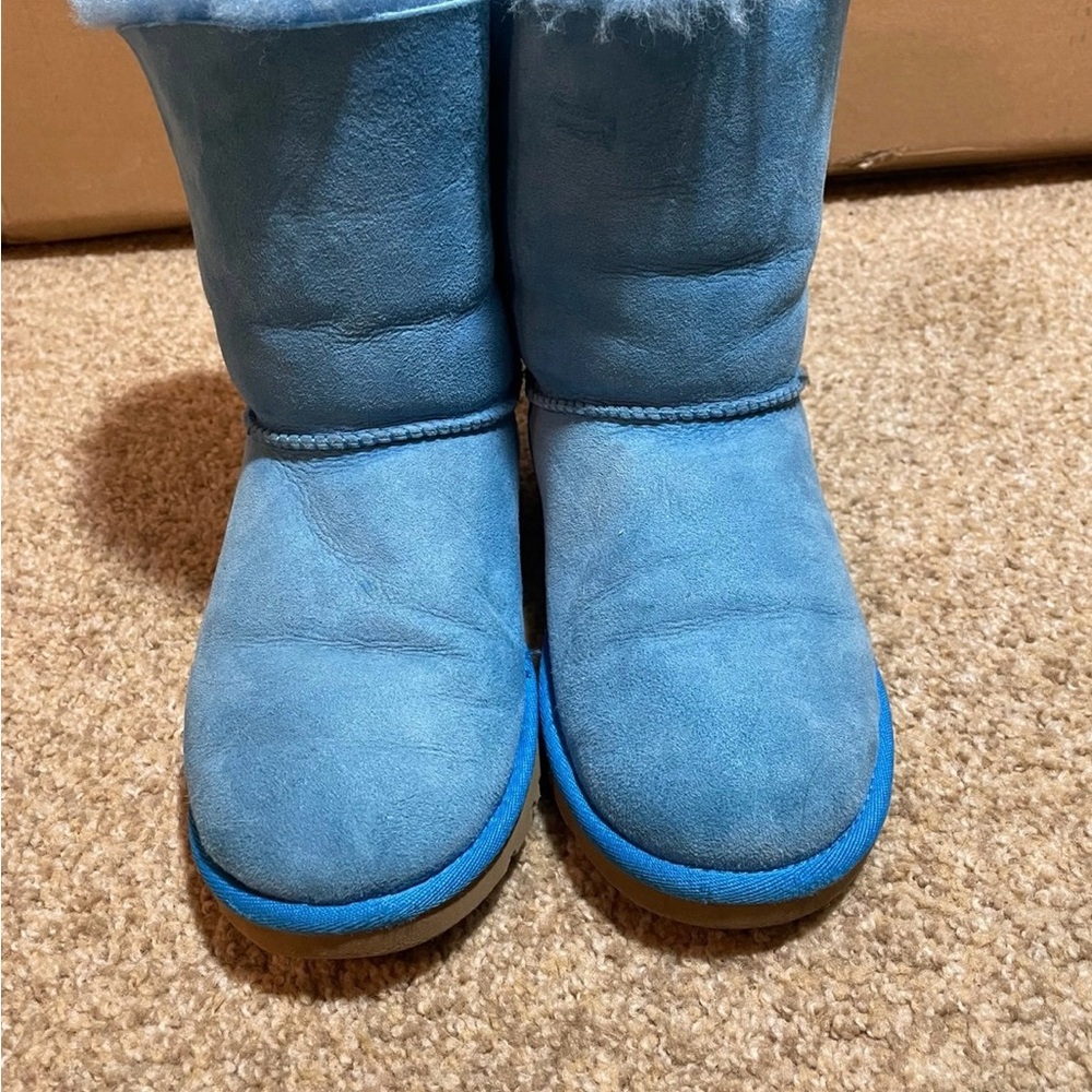 UGG Blue Boots with Ribbon Detail
